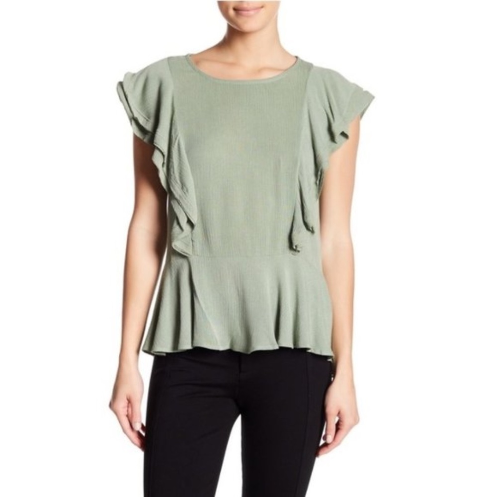 Harlowe & Graham Textured Ruffle Blouse